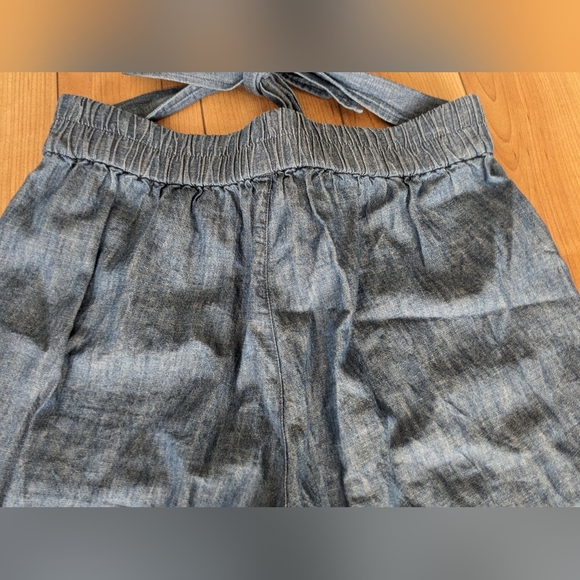 J. Crew Chambray Tie Front Wide Leg Loose Fit Pants Gray Blue Size US 4 - Picture 2 of 7